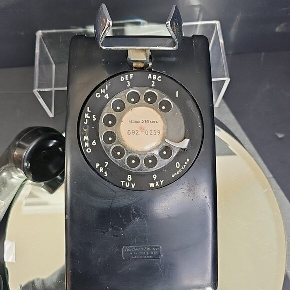 Northern Electric Rotary 1961 Wall Telephone #554 With Cord, Untested, Canada - Picture 2 of 16